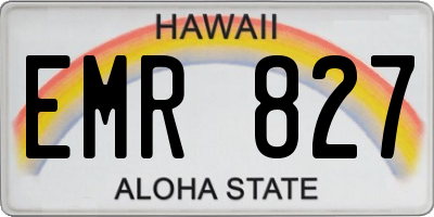 HI license plate EMR827