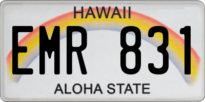 HI license plate EMR831