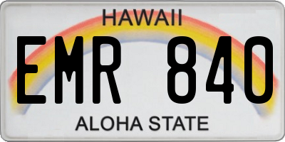 HI license plate EMR840