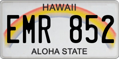 HI license plate EMR852