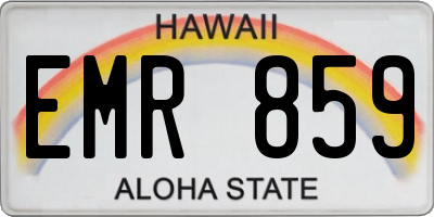 HI license plate EMR859