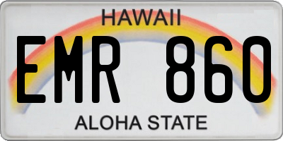 HI license plate EMR860