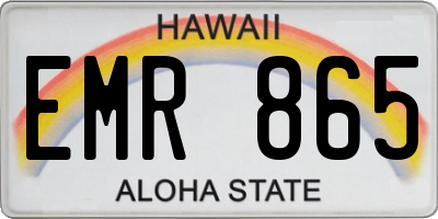HI license plate EMR865