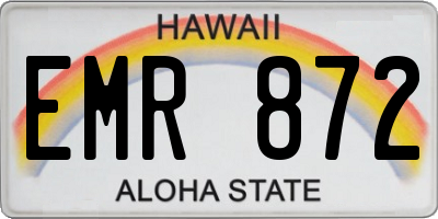 HI license plate EMR872