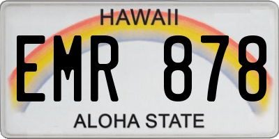 HI license plate EMR878