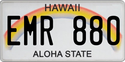 HI license plate EMR880