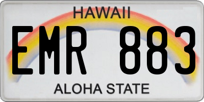 HI license plate EMR883