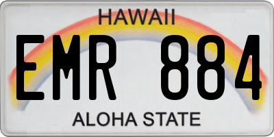 HI license plate EMR884