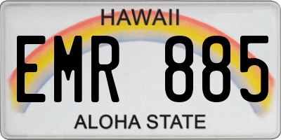 HI license plate EMR885