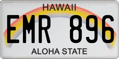 HI license plate EMR896