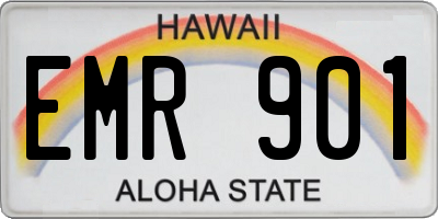 HI license plate EMR901