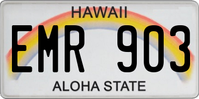 HI license plate EMR903