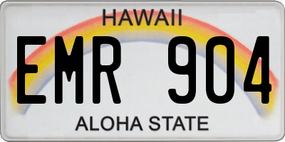HI license plate EMR904