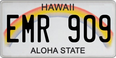 HI license plate EMR909