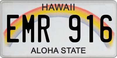 HI license plate EMR916
