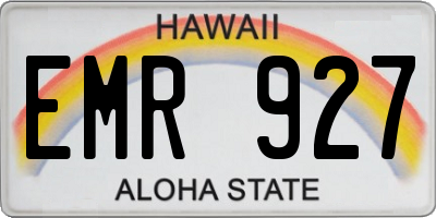 HI license plate EMR927