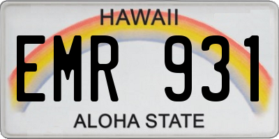 HI license plate EMR931