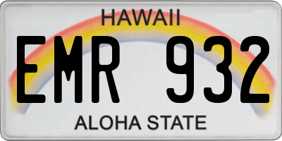 HI license plate EMR932
