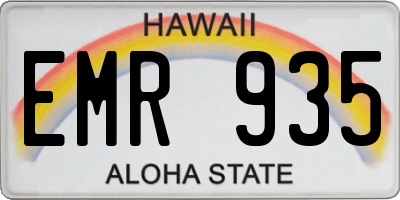 HI license plate EMR935