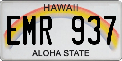 HI license plate EMR937