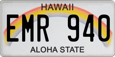 HI license plate EMR940