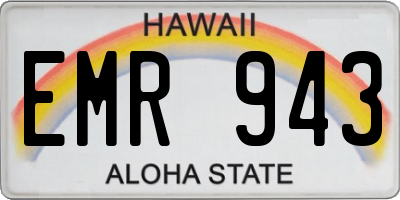 HI license plate EMR943