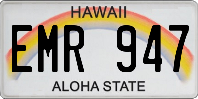 HI license plate EMR947