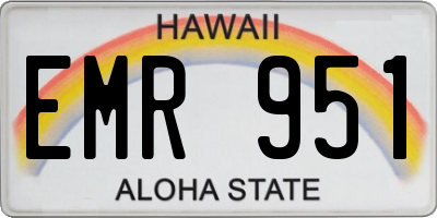 HI license plate EMR951