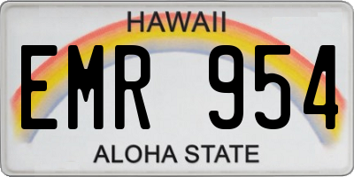 HI license plate EMR954