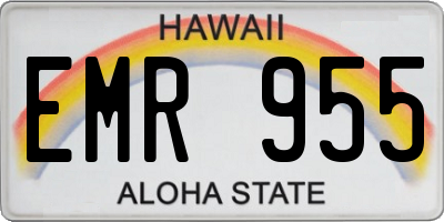 HI license plate EMR955