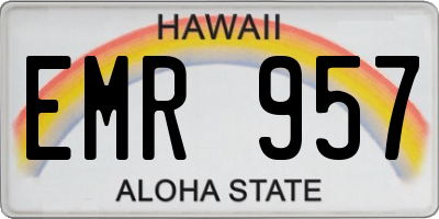 HI license plate EMR957