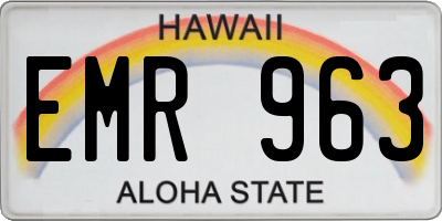 HI license plate EMR963