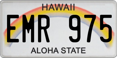 HI license plate EMR975