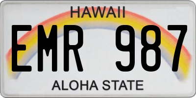 HI license plate EMR987