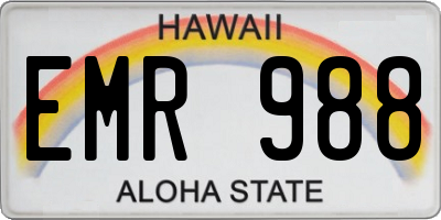 HI license plate EMR988