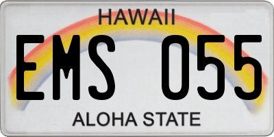 HI license plate EMS055