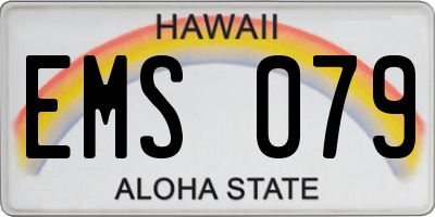 HI license plate EMS079