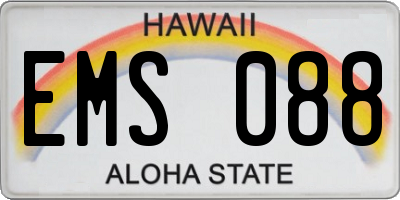 HI license plate EMS088
