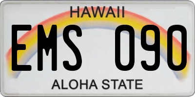 HI license plate EMS090