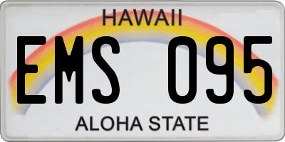 HI license plate EMS095