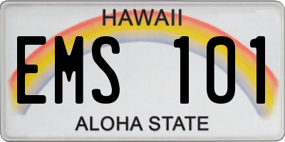 HI license plate EMS101