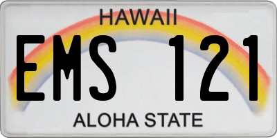 HI license plate EMS121