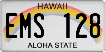 HI license plate EMS128