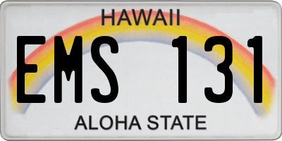 HI license plate EMS131