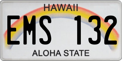HI license plate EMS132