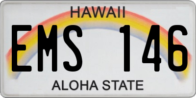 HI license plate EMS146