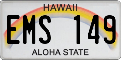 HI license plate EMS149
