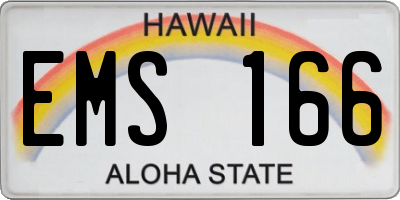 HI license plate EMS166