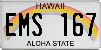 HI license plate EMS167