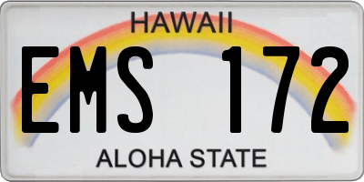 HI license plate EMS172